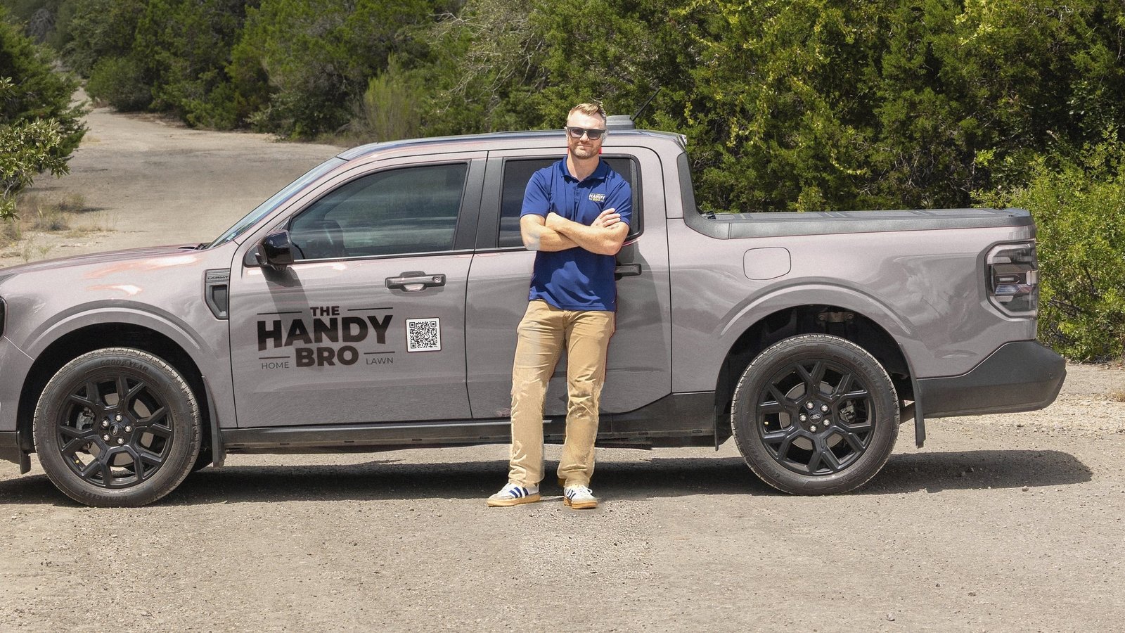 The Handy Bro truck parked in Dripping Springs